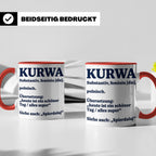 Kurwa Tasse mit lustiger Definition, polnischer Spruch als G – Rot [farbe:rot]