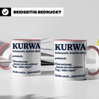 Kurwa Tasse mit lustiger Definition, polnischer Spruch als G – Rosa [farbe:rosa]