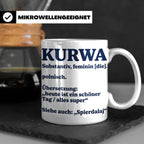 Kurwa Tasse mit lustiger Definition, polnischer Spruch als G – Weiß [farbe:weiß]