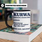 Kurwa Tasse mit lustiger Definition, polnischer Spruch als G – Schwarz [farbe:schwarz]