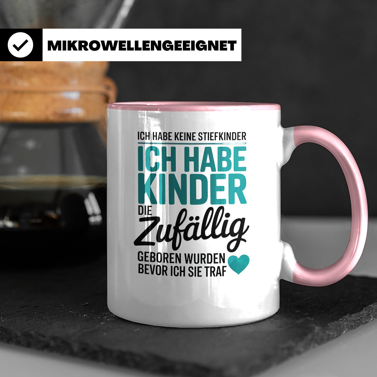 Bonusmama Tasse - Patchwork Familie Geschenk - Adoptivmutter – Rosa [farbe:rosa]