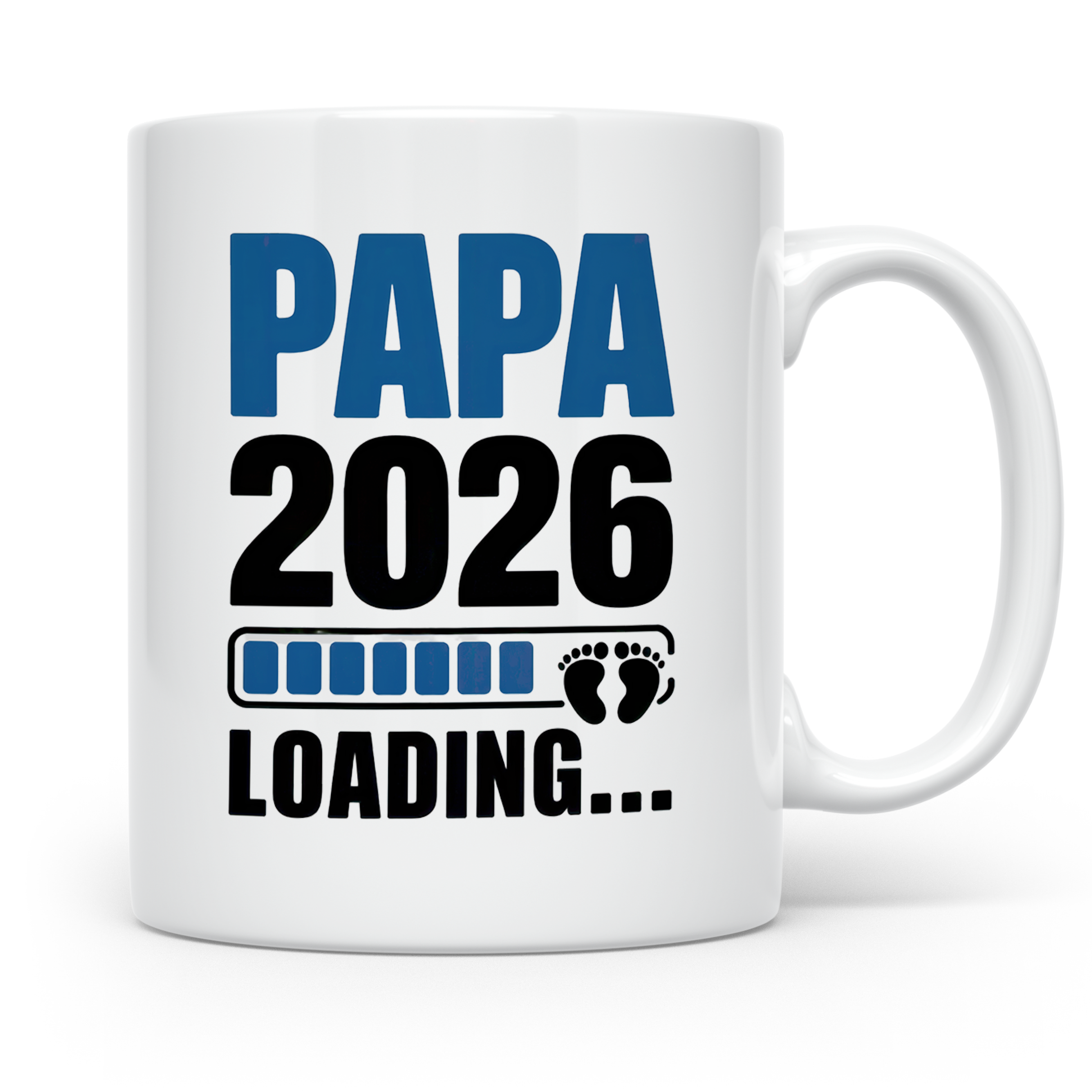 Papa 2026 Loading Tasse werdender Vater Geschenkidee Babypar – Weiß [farbe:weiß]