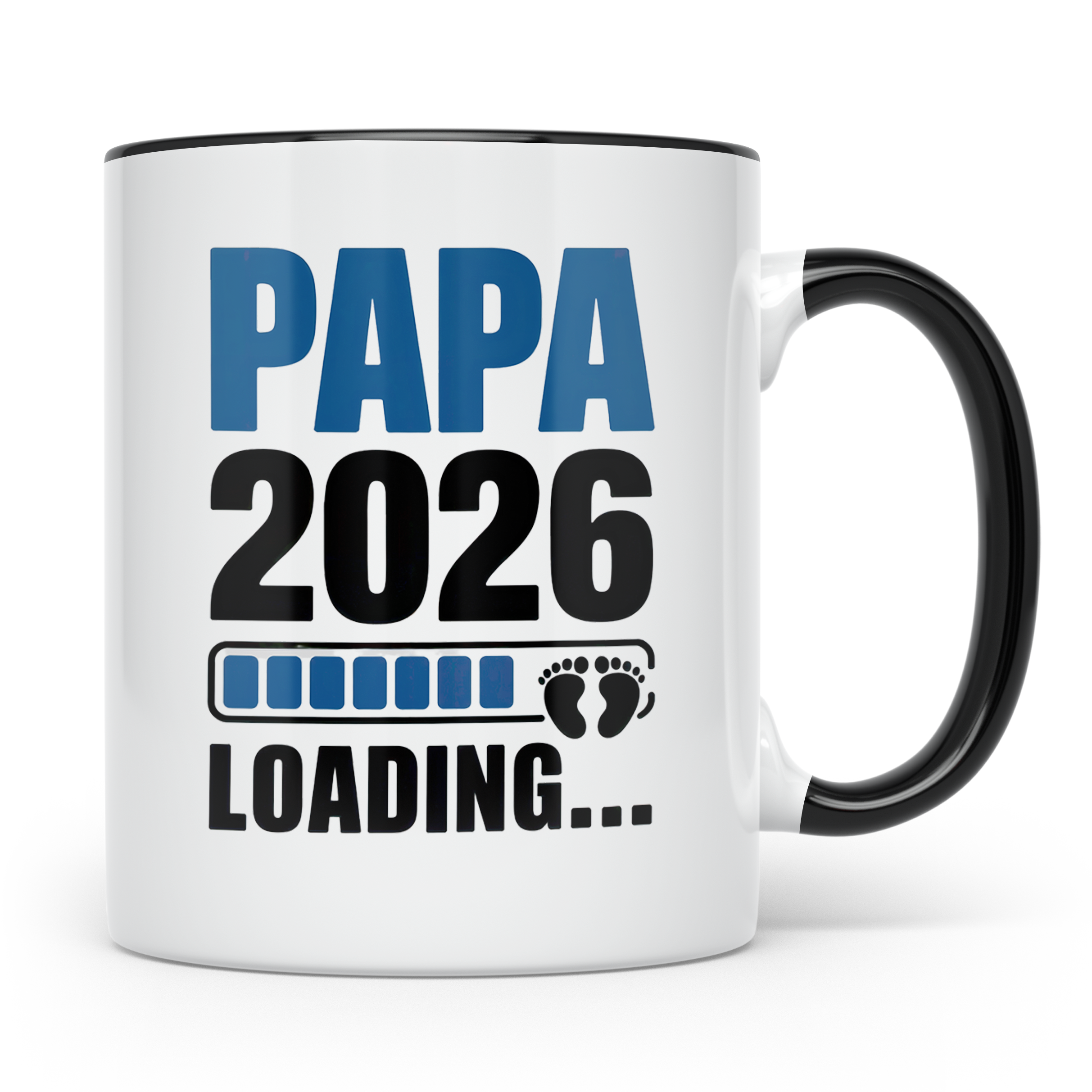 Papa 2026 Loading Tasse werdender Vater Geschenkidee Babypar – Schwarz [farbe:schwarz]