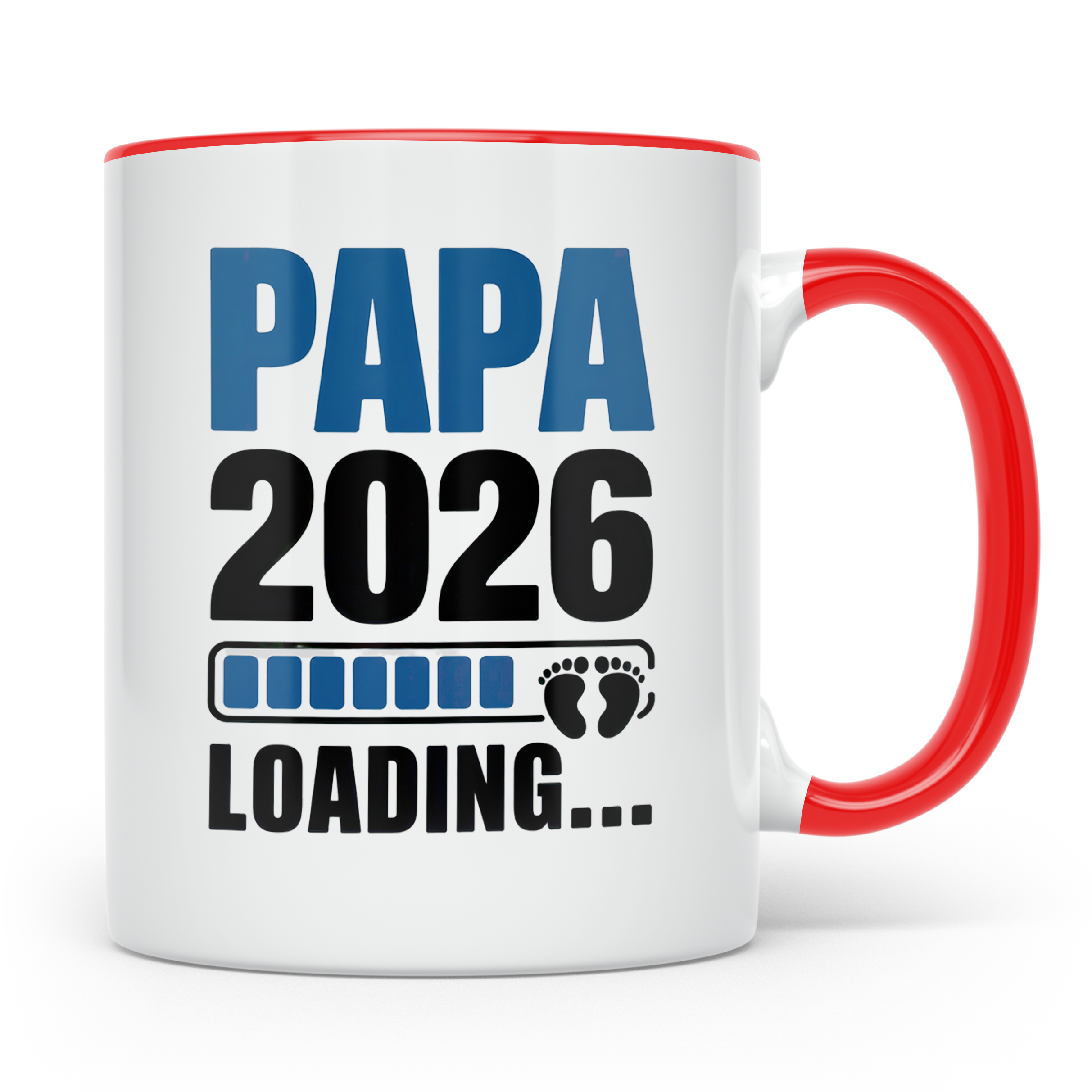 Papa 2026 Loading Tasse werdender Vater Geschenkidee Babypar – Rot [farbe:rot]