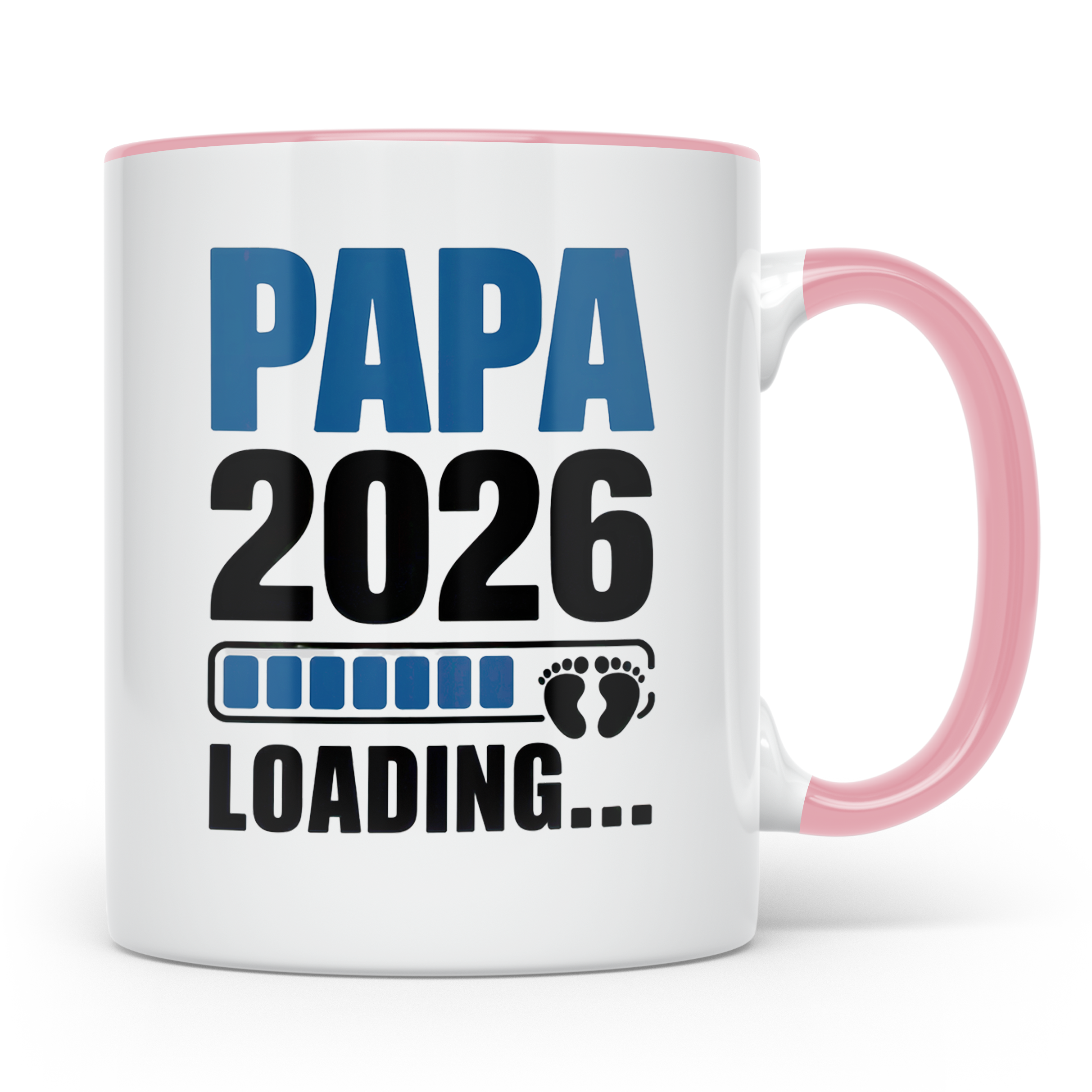 Papa 2026 Loading Tasse werdender Vater Geschenkidee Babypar – Rosa [farbe:rosa]