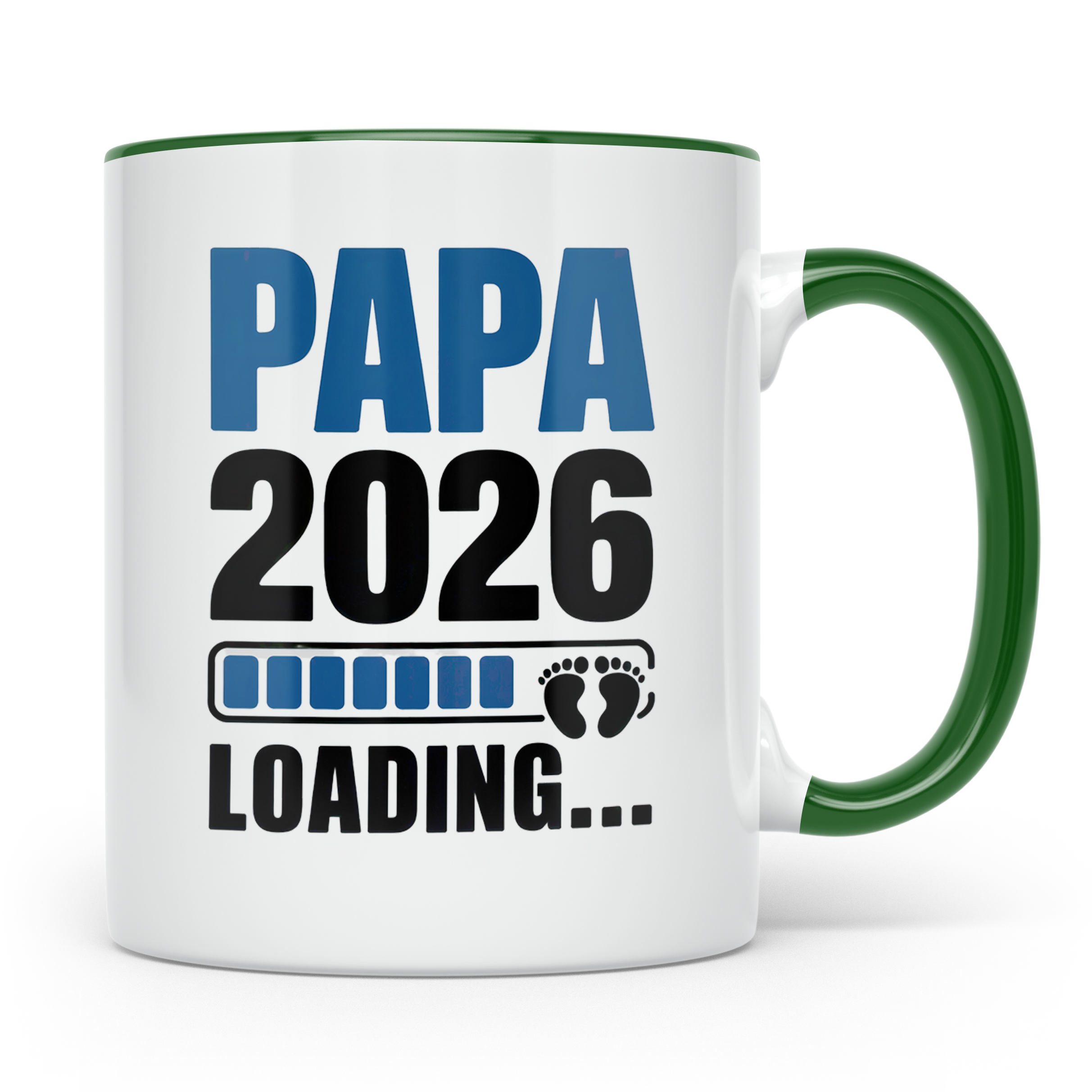 Papa 2026 Loading Tasse werdender Vater Geschenkidee Babypar – Grün [farbe:grün]