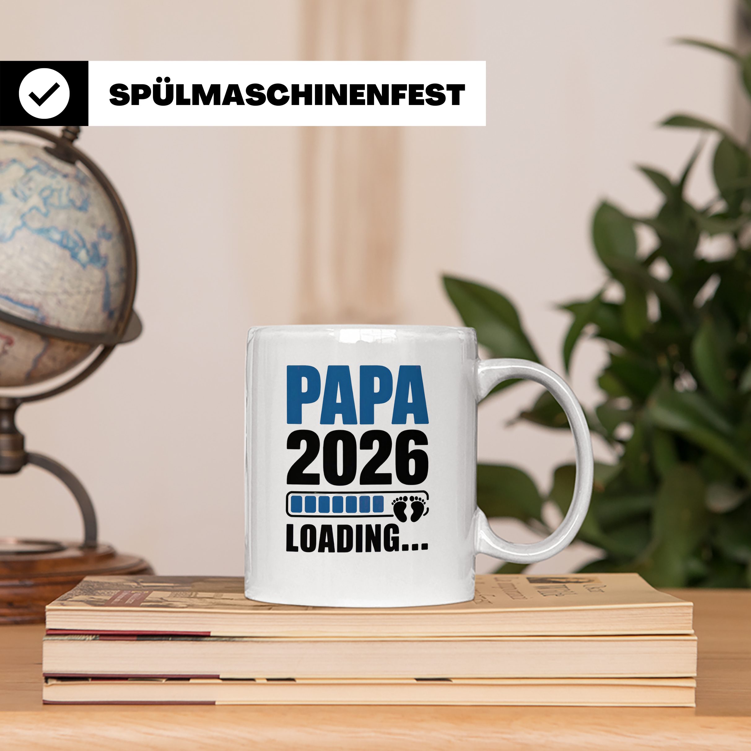 Papa 2026 Loading Tasse werdender Vater Geschenkidee Babypar – Weiß [farbe:weiß]