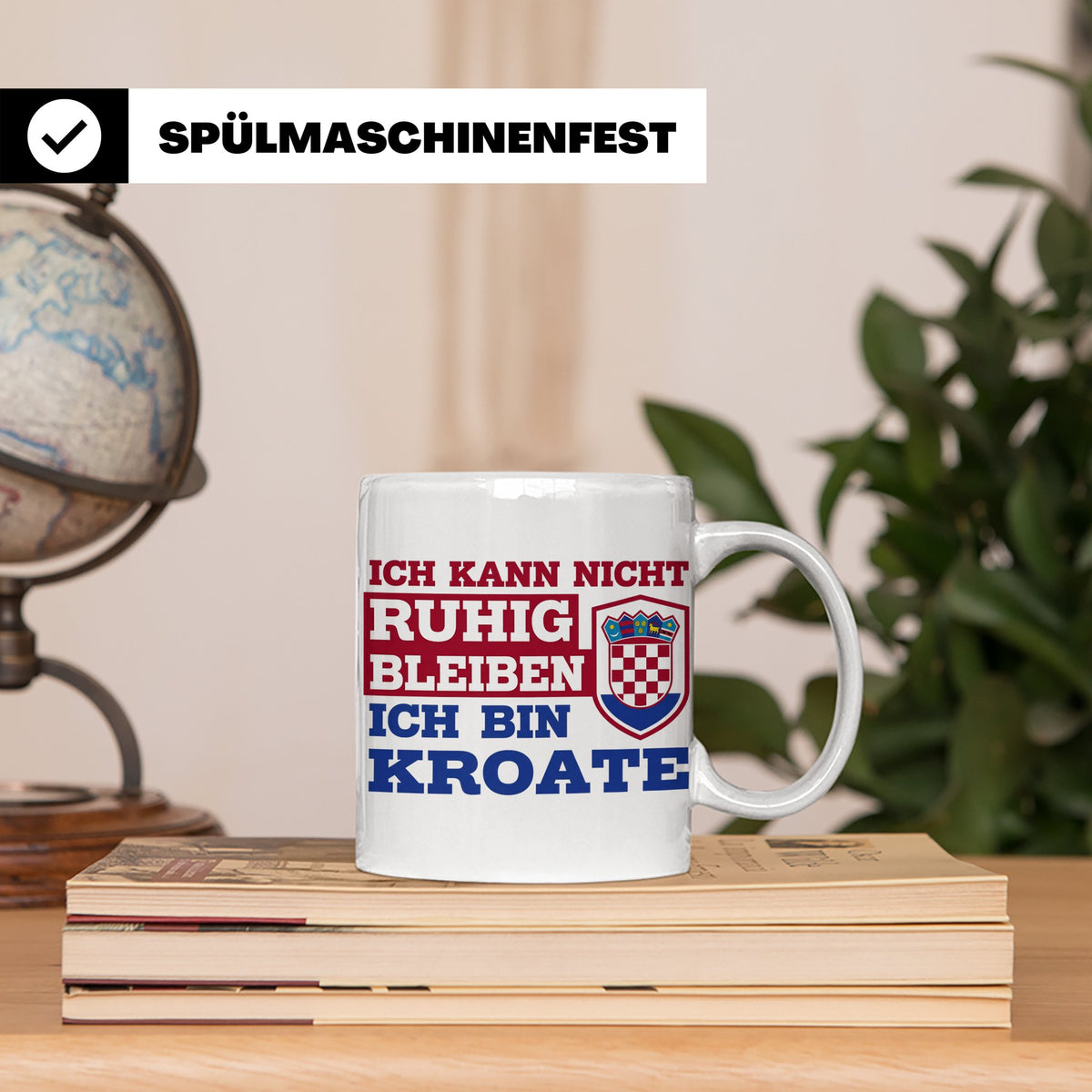 Kroate Tasse mit Spruch Ich kann nicht ruhig bleiben | Kroat – Weiß [farbe:weiß]