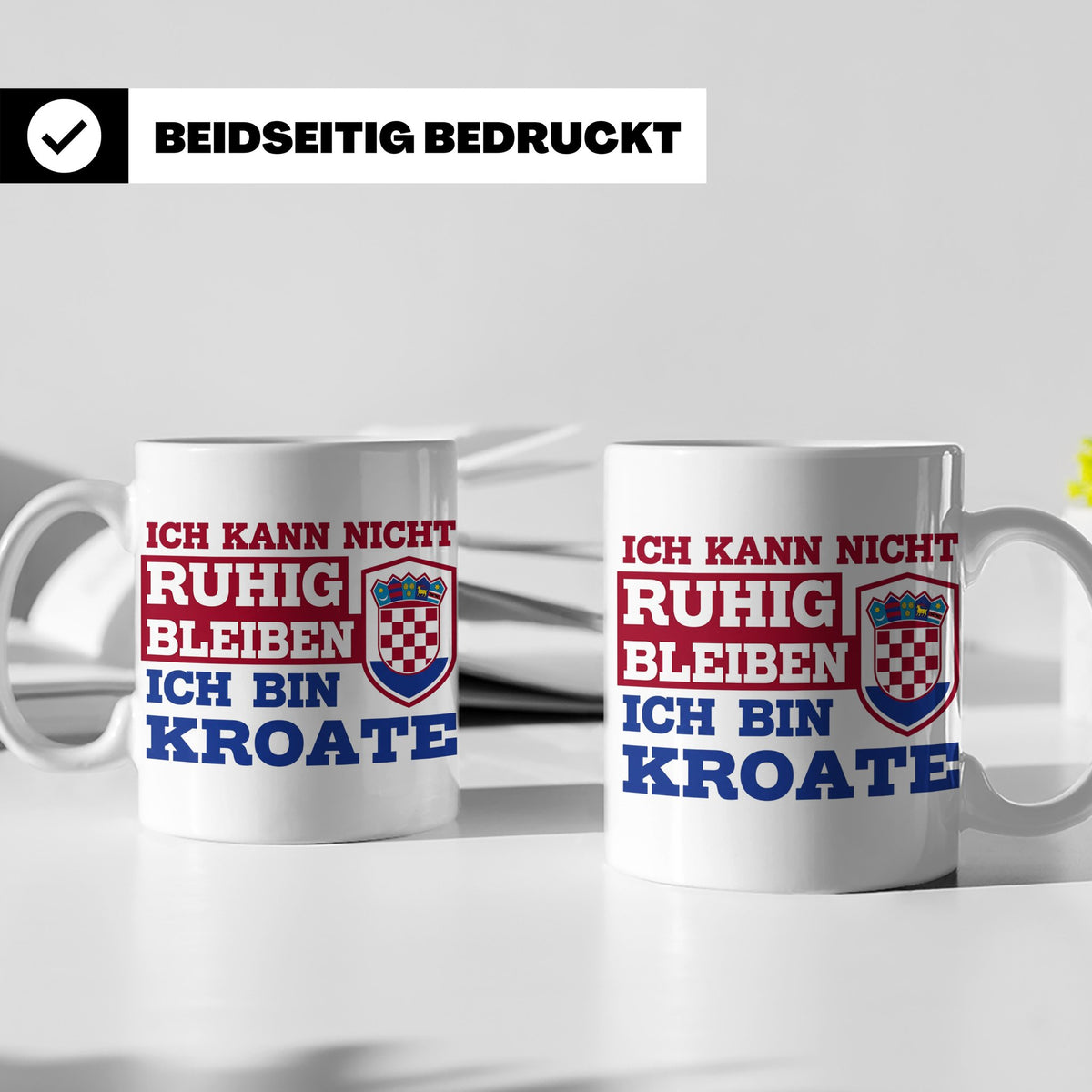 Kroate Tasse mit Spruch Ich kann nicht ruhig bleiben | Kroat – Weiß [farbe:weiß]