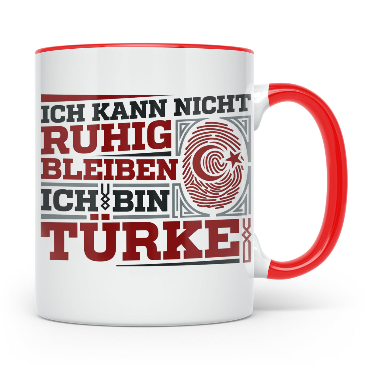 Türke Tasse mit Spruch Ich kann nicht ruhig bleiben, lustige – Rot [farbe:rot]