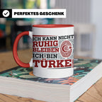 Türke Tasse mit Spruch Ich kann nicht ruhig bleiben, lustige – Rot [farbe:rot]