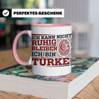 Türke Tasse mit Spruch Ich kann nicht ruhig bleiben, lustige – Rosa [farbe:rosa]