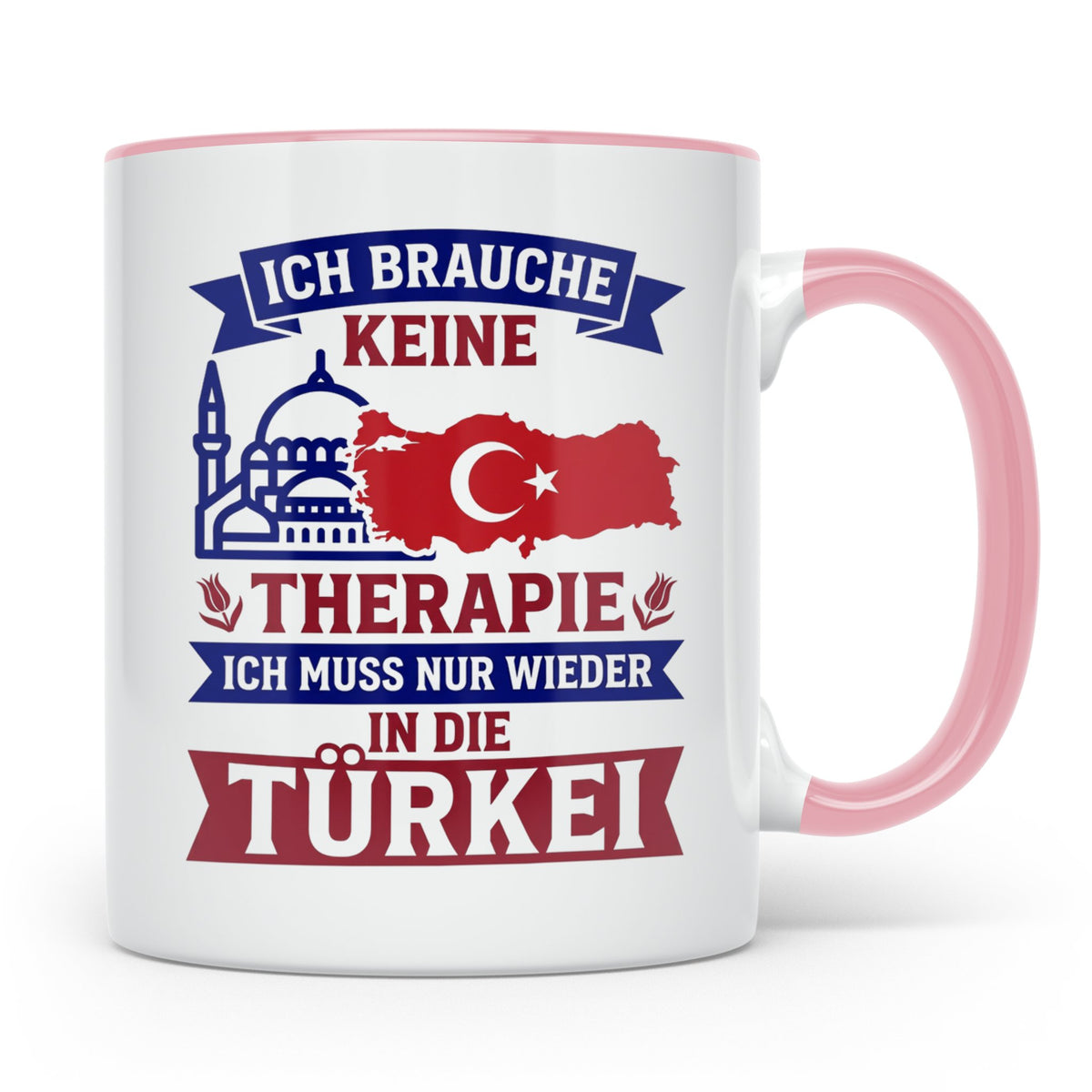 Türkei Tasse mit Spruch Keine Therapie, Geschenk für Türken, – Rosa [farbe:rosa]
