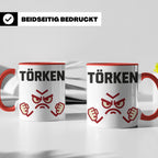 Törken Tasse mit wütendem Gesicht, lustiger Spruch für Morge – Rot [farbe:rot]