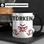 Törken Tasse mit wütendem Gesicht, lustiger Spruch für Morge – Schwarz [farbe:schwarz]