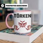 Törken Tasse mit wütendem Gesicht, lustiger Spruch für Morge – Rosa [farbe:rosa]