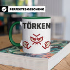 Törken Tasse mit wütendem Gesicht, lustiger Spruch für Morge – Grün [farbe:grün]