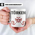 Törken Tasse mit wütendem Gesicht, lustiger Spruch für Morge – Weiß [farbe:weiß]