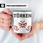 Törken Tasse mit wütendem Gesicht, lustiger Spruch für Morge – Grün [farbe:grün]