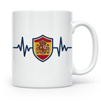Spanien Herzschlag Tasse mit Wappen, EKG Fanartikel für Span – Weiß [farbe:weiß]