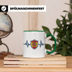 Spanien Herzschlag Tasse mit Wappen, EKG Fanartikel für Span – Grün [farbe:grün]
