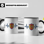 Spanien Herzschlag Tasse mit Wappen, EKG Fanartikel für Span – Schwarz [farbe:schwarz]