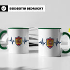 Spanien Herzschlag Tasse mit Wappen, EKG Fanartikel für Span – Grün [farbe:grün]