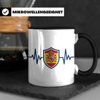 Spanien Herzschlag Tasse mit Wappen, EKG Fanartikel für Span – Schwarz [farbe:schwarz]