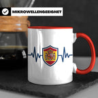 Spanien Herzschlag Tasse mit Wappen, EKG Fanartikel für Span – Rot [farbe:rot]