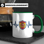 Spanien Herzschlag Tasse mit Wappen, EKG Fanartikel für Span – Grün [farbe:grün]