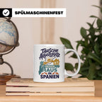 Tausche Arbeitsplatz gegen Haus in Spanien Tasse, lustiger S – Weiß [farbe:weiß]