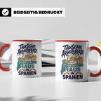 Tausche Arbeitsplatz gegen Haus in Spanien Tasse, lustiger S – Rot [farbe:rot]