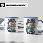 Tausche Arbeitsplatz gegen Haus in Spanien Tasse, lustiger S – Blau [farbe:blau]