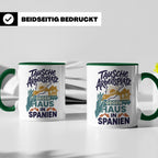 Tausche Arbeitsplatz gegen Haus in Spanien Tasse, lustiger S – Grün [farbe:grün]