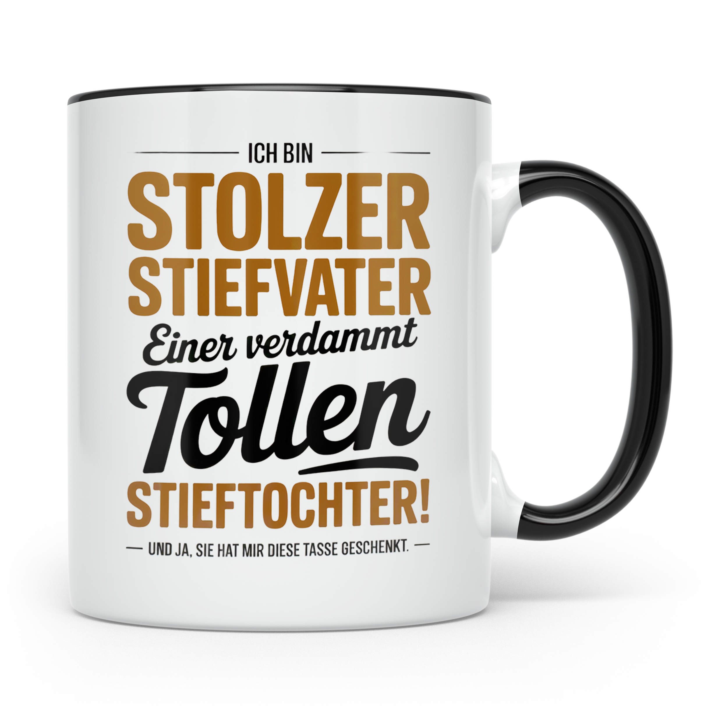 Stiefvater Tasse - Stolzer Stiefvater Geschenkidee für beste – Schwarz [farbe:schwarz]