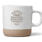 Yoga Tasse Einatmen Ausatmen Lächeln, Achtsamkeit Geschenk, Meditation Kaffeetasse, Namaste Becher Lotusblüte, Motivationsgeschenk Frau