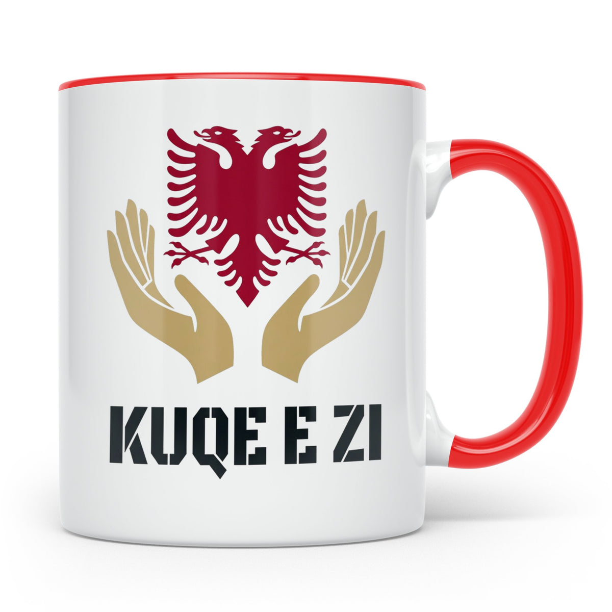 Kuq e Zi Tasse mit albanischem Doppeladler Shqipëria Motiv.  – Rot [farbe:rot]