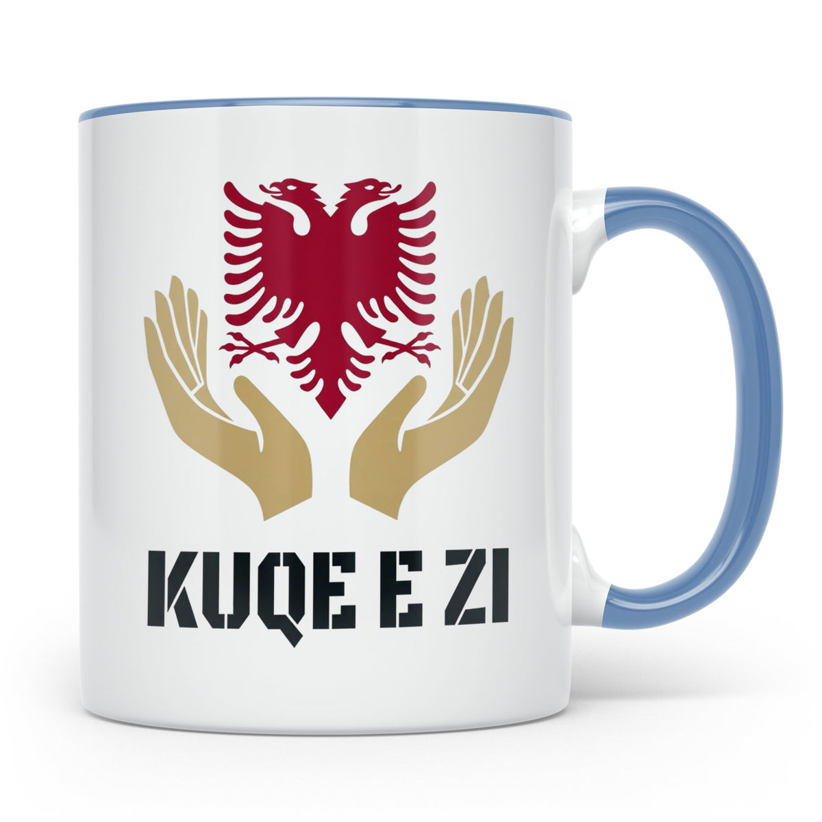 Kuq e Zi Tasse mit albanischem Doppeladler Shqipëria Motiv.  – Blau [farbe:blau]
