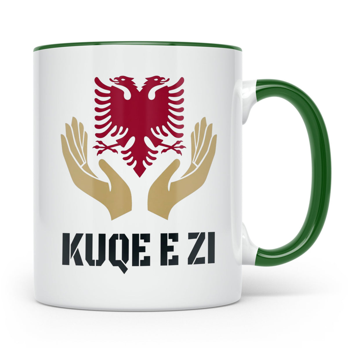 Kuq e Zi Tasse mit albanischem Doppeladler Shqipëria Motiv.  – Grün [farbe:grün]