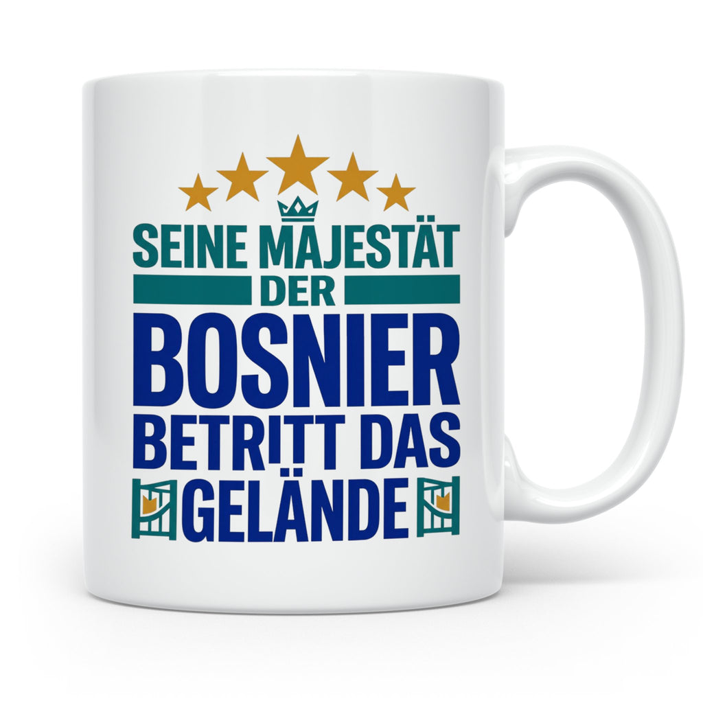 Bosnier Tasse Seine Majestät, lustiger Spruch Geschenk für M – Weiß [farbe:weiß]