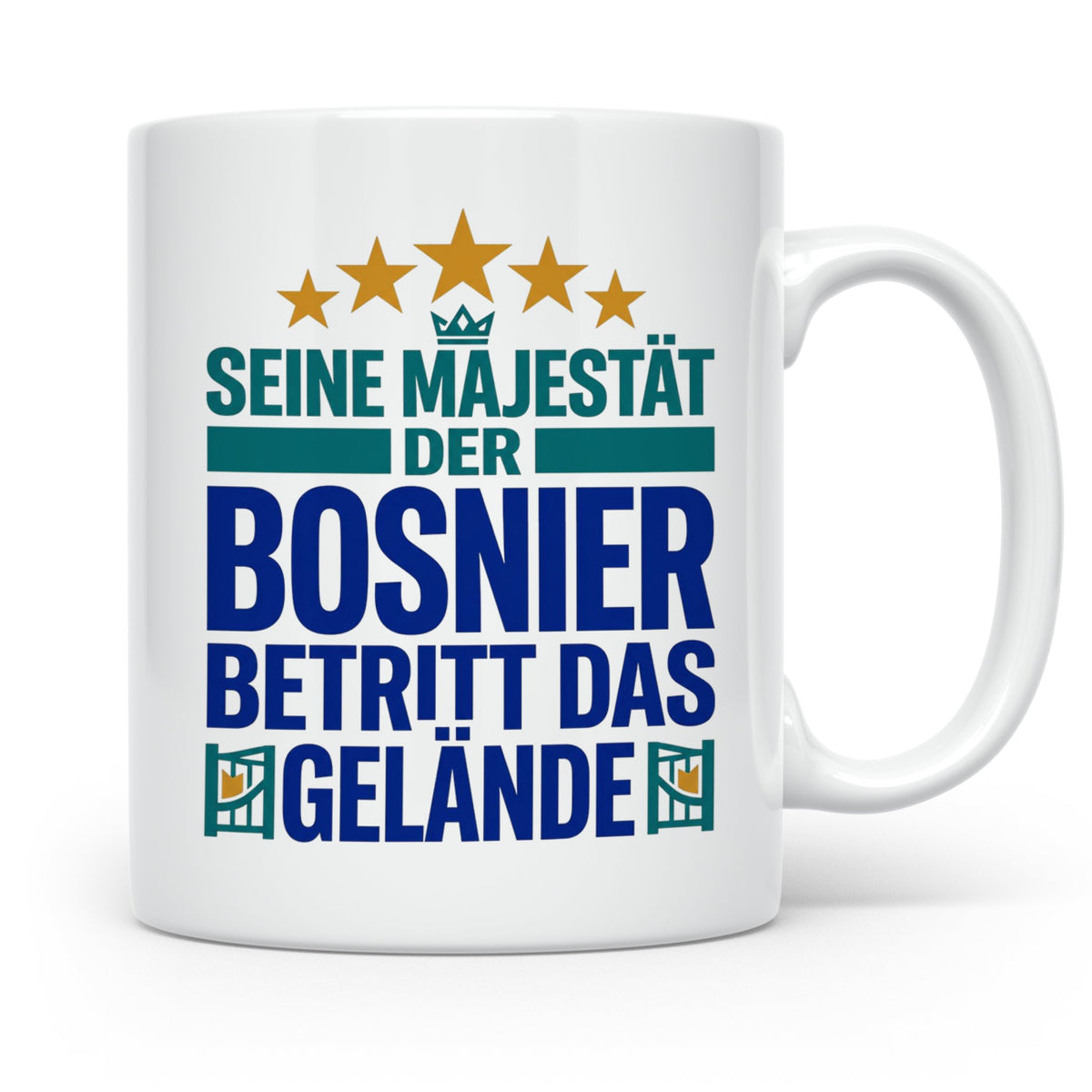 Bosnier Tasse Seine Majestät, lustiger Spruch Geschenk für M – Weiß [farbe:weiß]