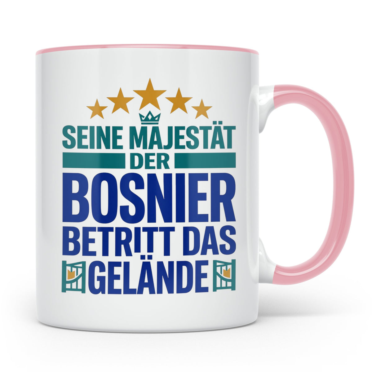 Bosnier Tasse Seine Majestät, lustiger Spruch Geschenk für M – Rosa [farbe:rosa]