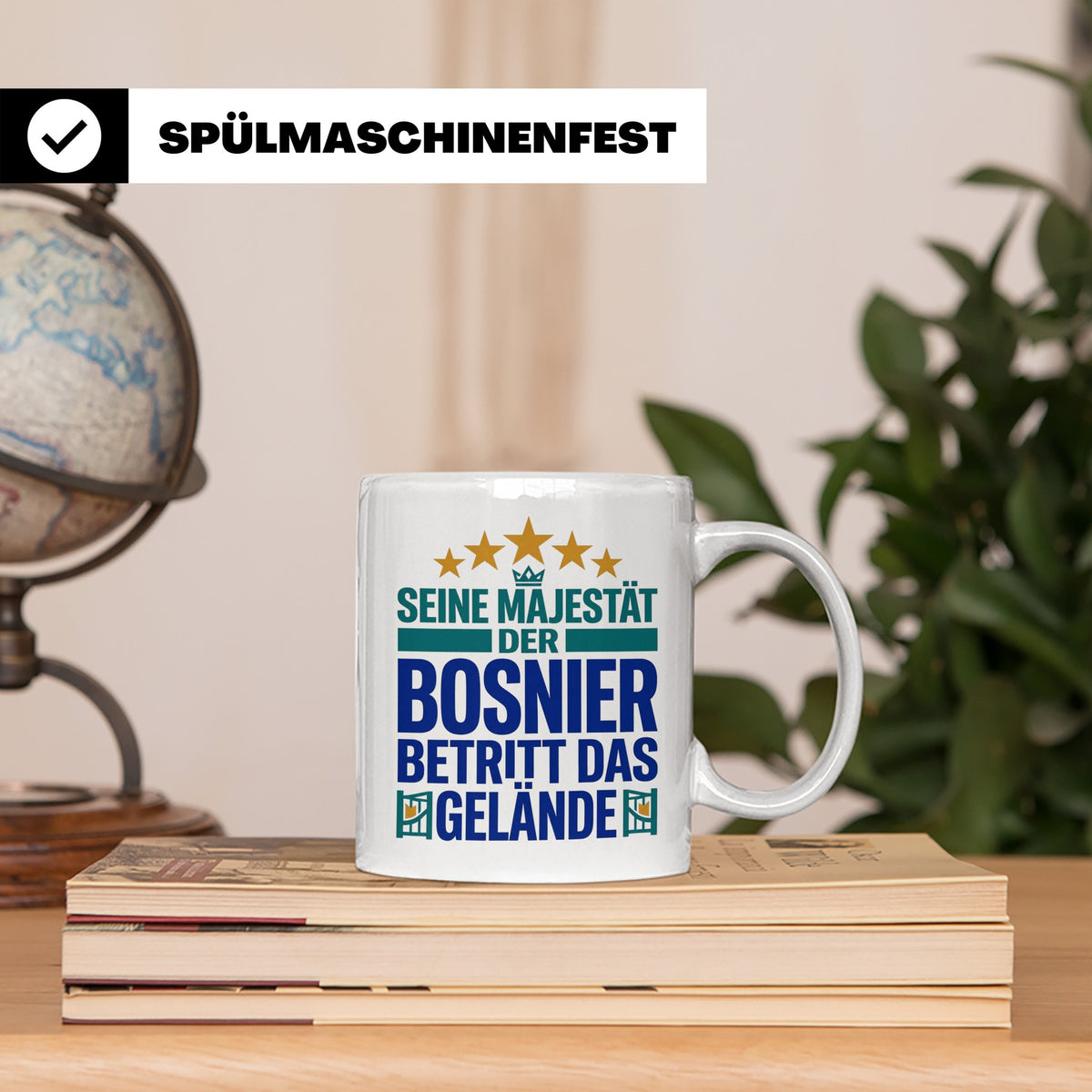 Bosnier Tasse Seine Majestät, lustiger Spruch Geschenk für M – Weiß [farbe:weiß]