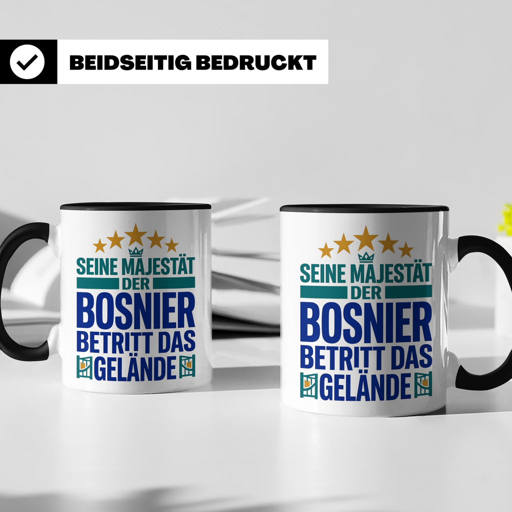 Bosnier Tasse Seine Majestät, lustiger Spruch Geschenk für M – Schwarz [farbe:schwarz]