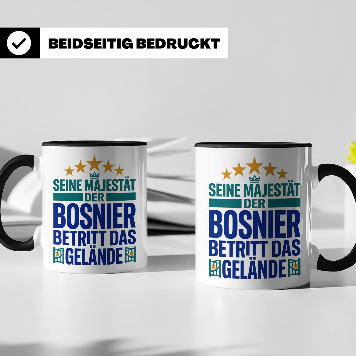Bosnier Tasse Seine Majestät, lustiger Spruch Geschenk für M – Schwarz [farbe:schwarz]