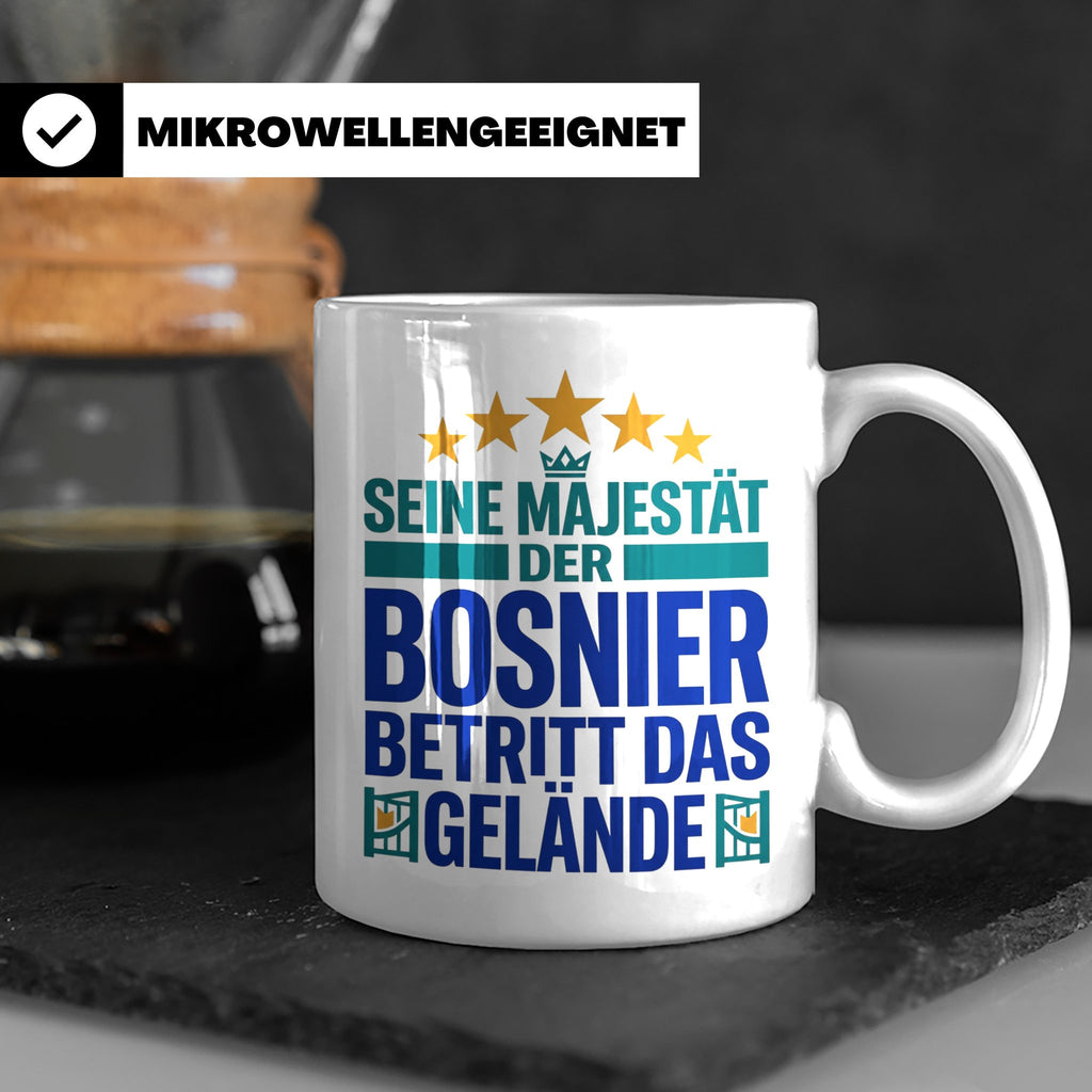 Bosnier Tasse Seine Majestät, lustiger Spruch Geschenk für M – Weiß [farbe:weiß]