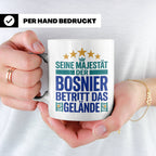 Bosnier Tasse Seine Majestät, lustiger Spruch Geschenk für M – Weiß [farbe:weiß]