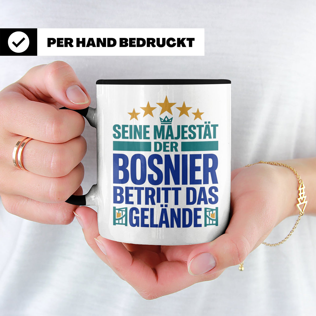 Bosnier Tasse Seine Majestät, lustiger Spruch Geschenk für M – Schwarz [farbe:schwarz]