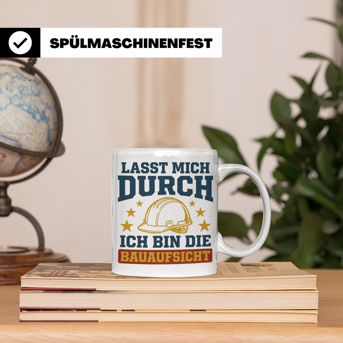 Bauaufsicht Tasse mit Spruch Lasst mich durch für Bauleiter, – Weiß [farbe:weiß]
