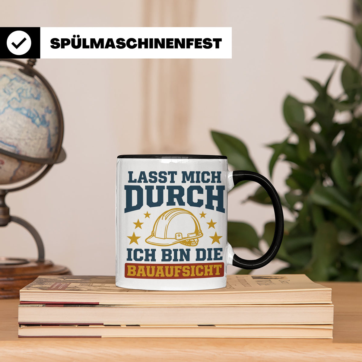 Bauaufsicht Tasse mit Spruch Lasst mich durch für Bauleiter, – Schwarz [farbe:schwarz]